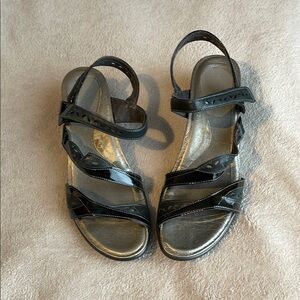 Naot Black Sandals with Slingback Design
